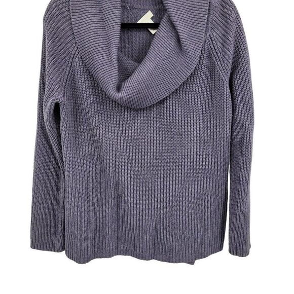 Chico's Cowl Neck Sweater Size 1 M Purple Periwinkle Long Sleeve Chunky Knit - Picture 6 of 12